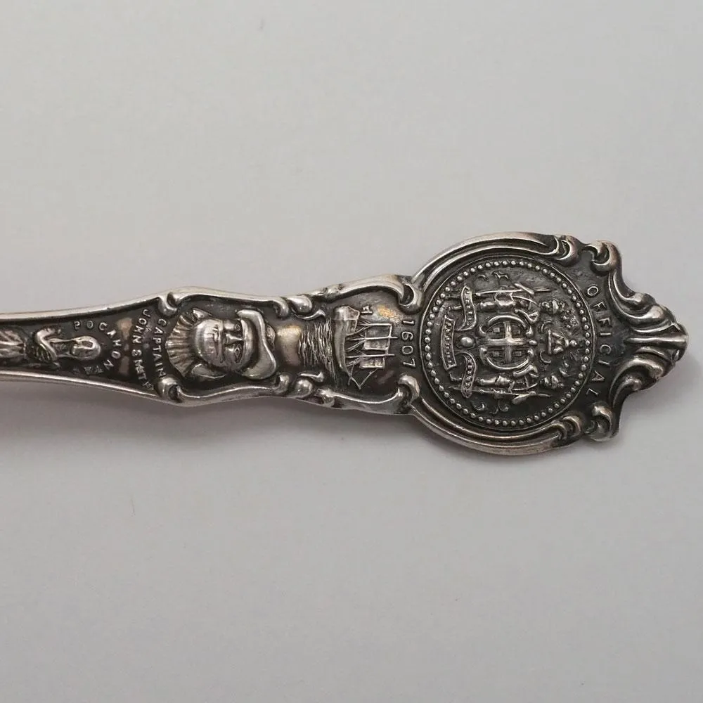 1907 Jamestown Exposition Small Size Sterling Souvenir Spoon