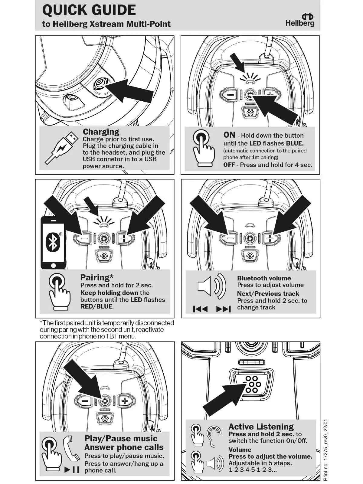 48112 Hearing Protection Xstream MP Helmet Mount - Hellberg