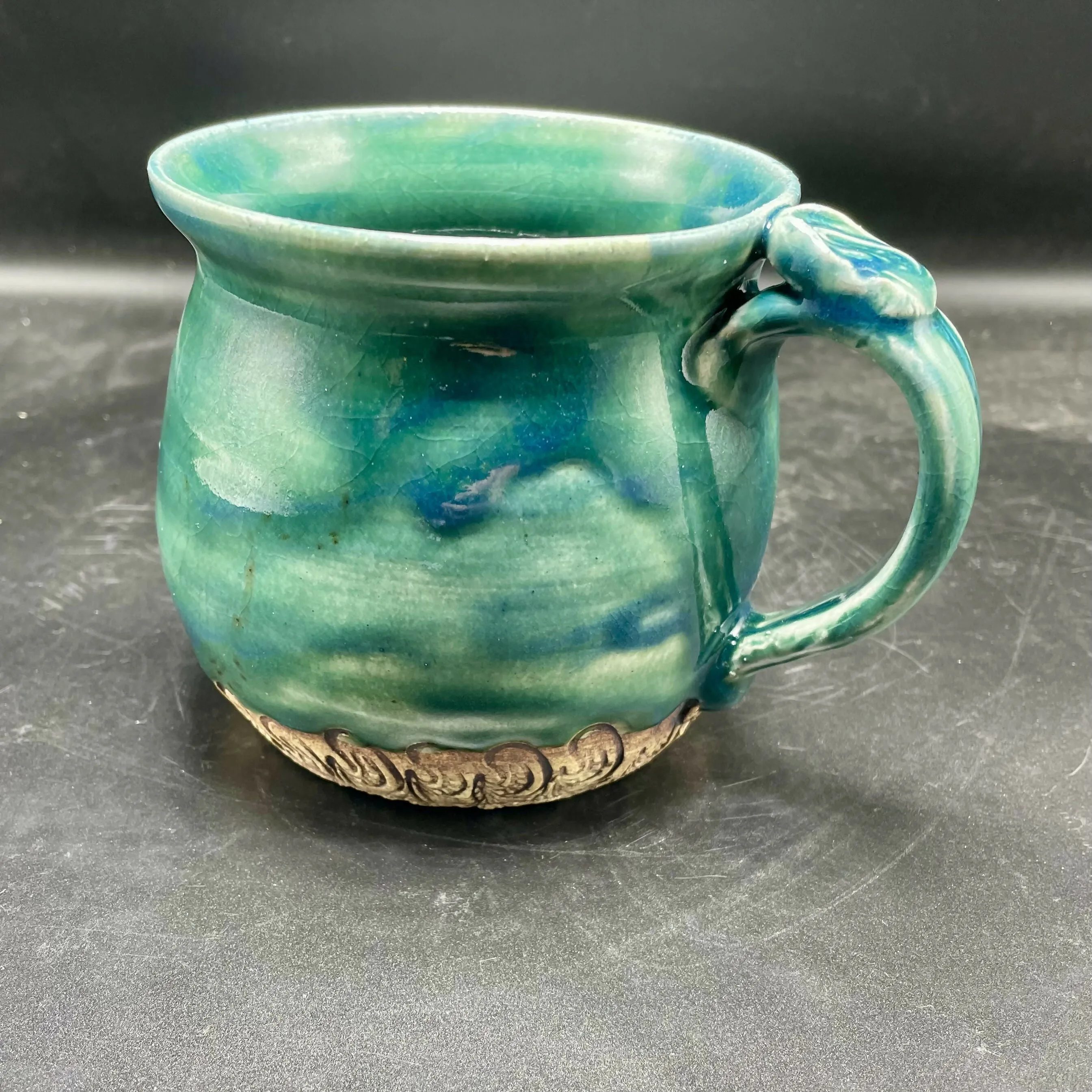 Angie Talbert Studios - Stamped Teal Mug