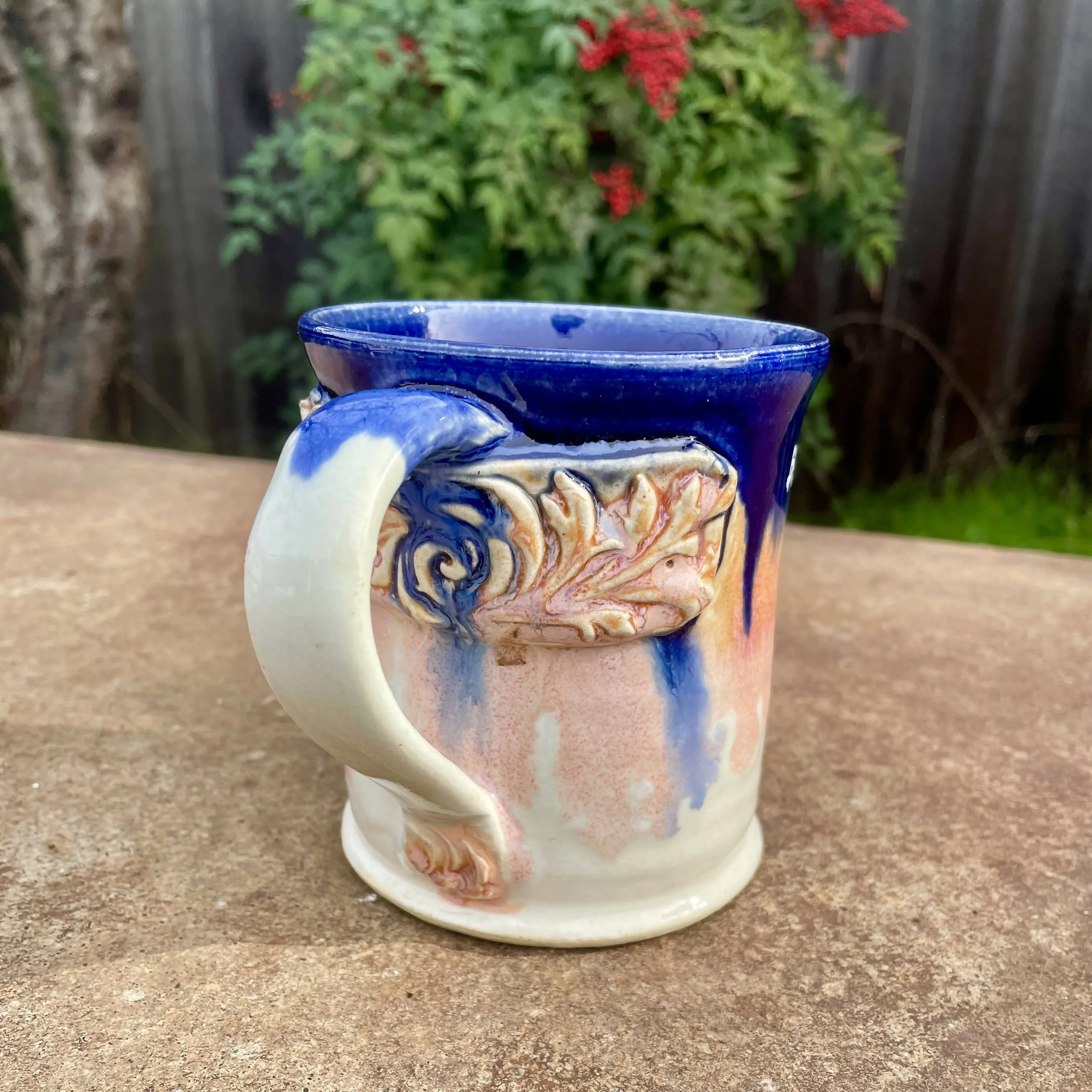 Angie Talbert Studios- Cobalt and Coral Mug