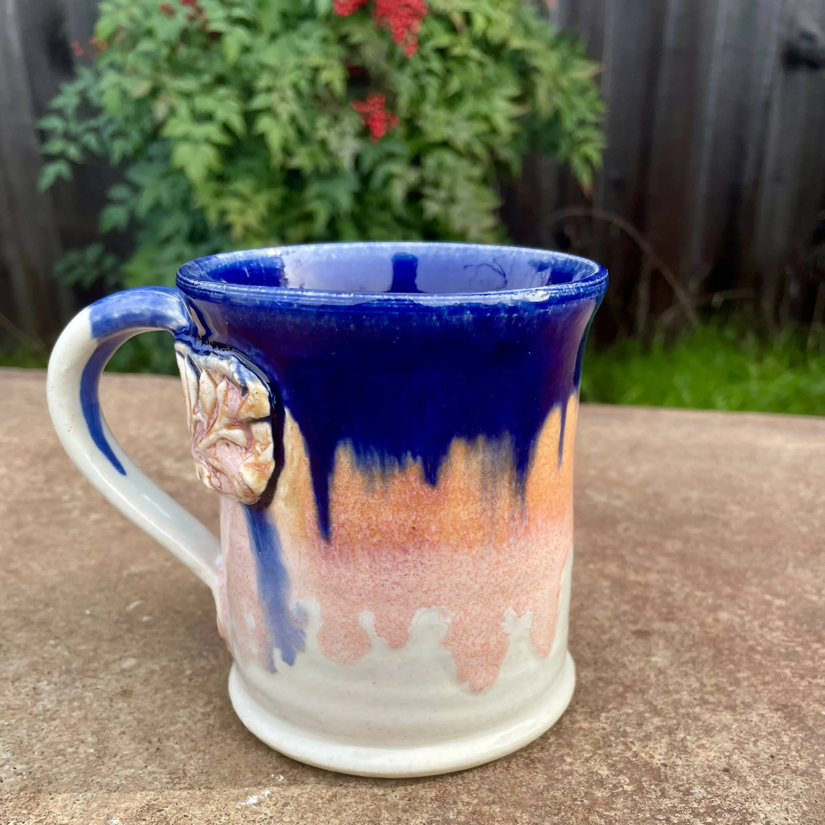 Angie Talbert Studios- Cobalt and Coral Mug