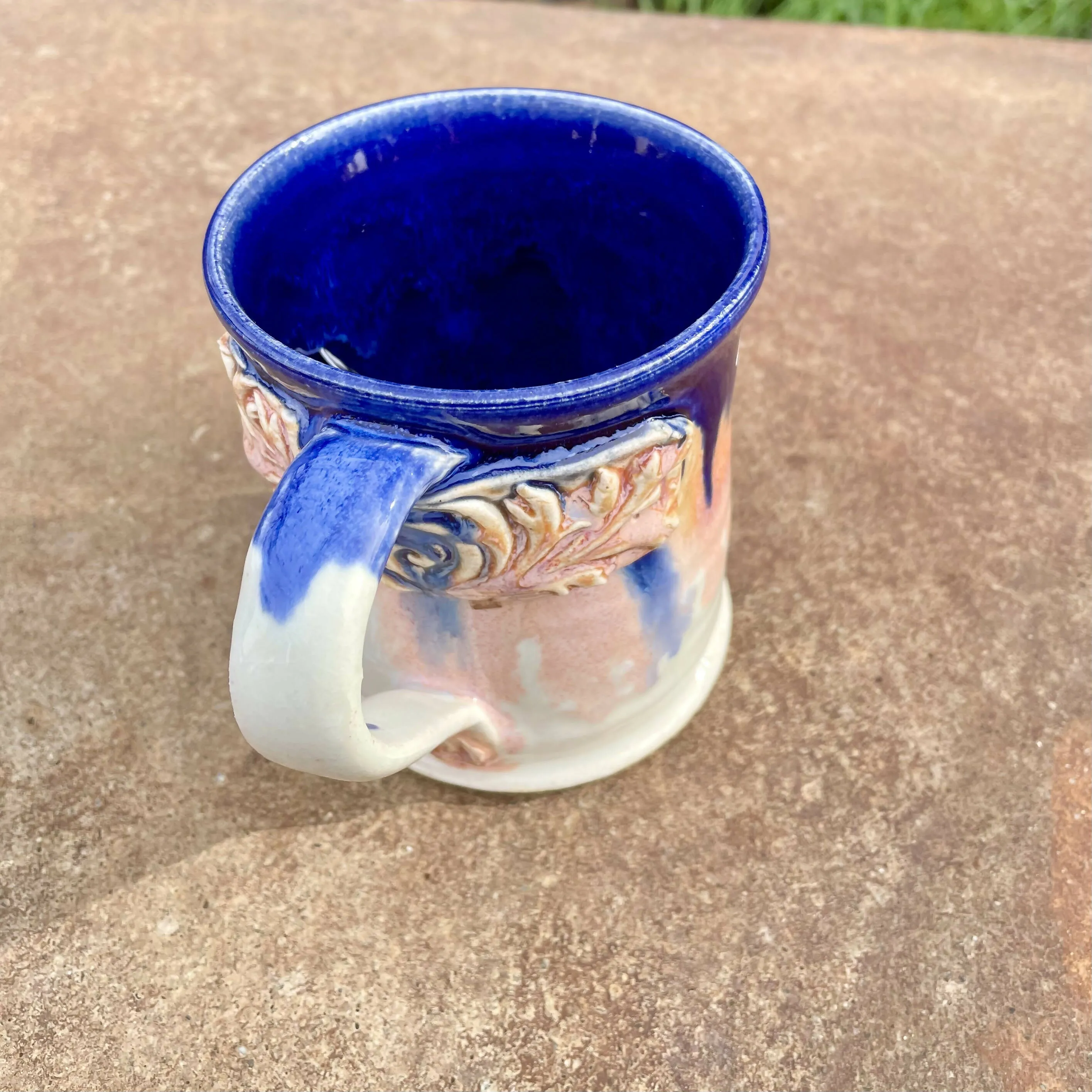 Angie Talbert Studios- Cobalt and Coral Mug