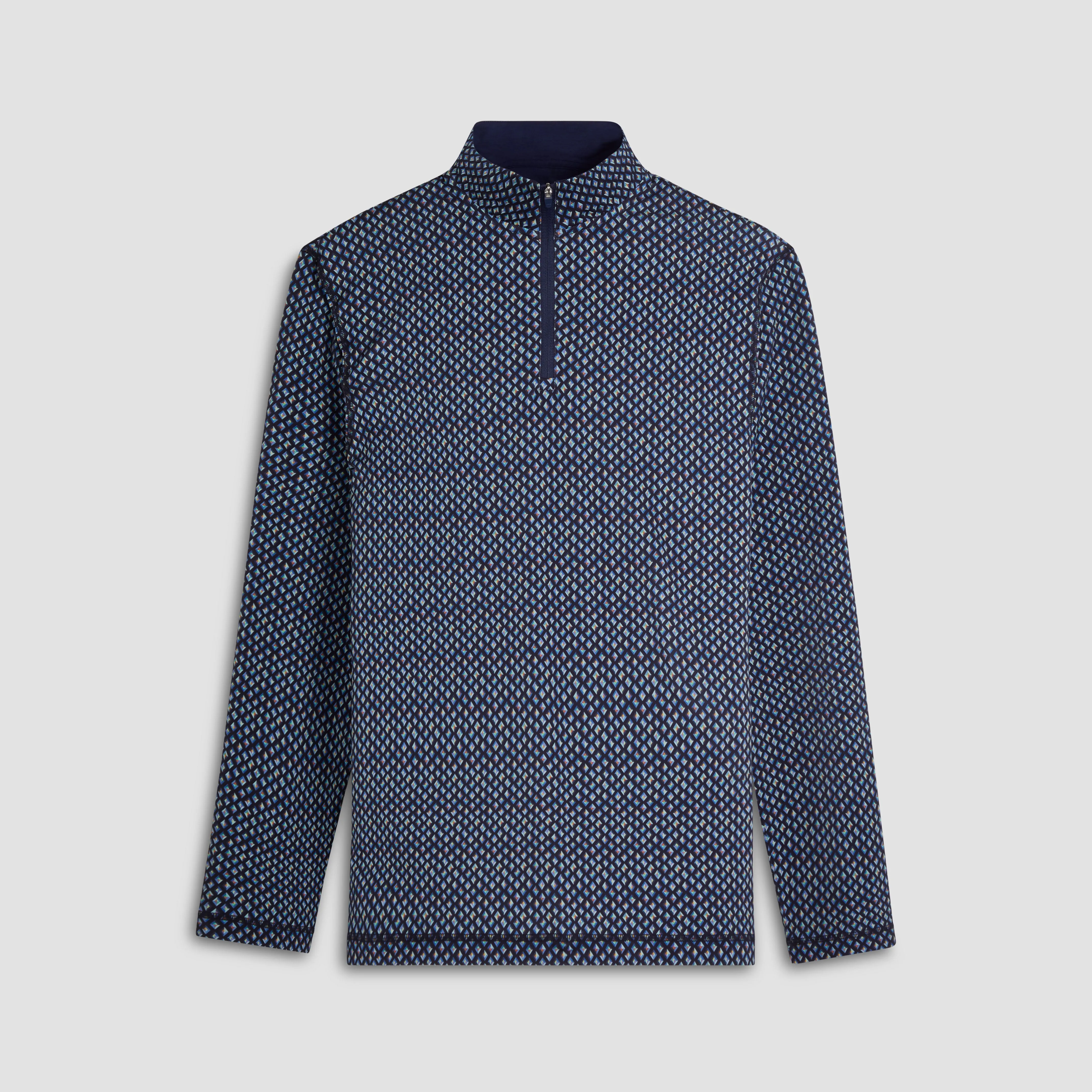 Anthony Diamond Print OoohCotton Quarter Zip Pullover