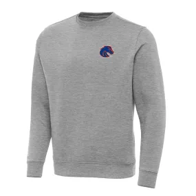 Antigua Boise State Broncos Heather Gray Big & Tall Victory Pullover Sweatshirt