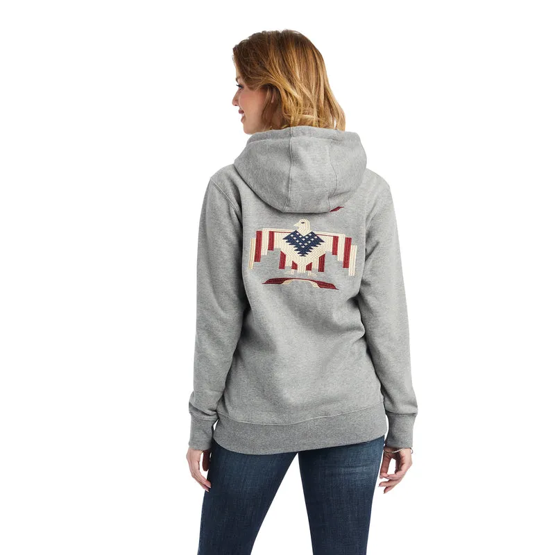 Ariat Women's Thunderbird Chimayo Hoodie, Heather Grey