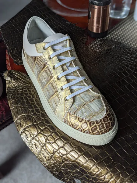 Ascot Sneakers - Gold Alligator - EU 43.5/ UK 9.5/ US 10.5