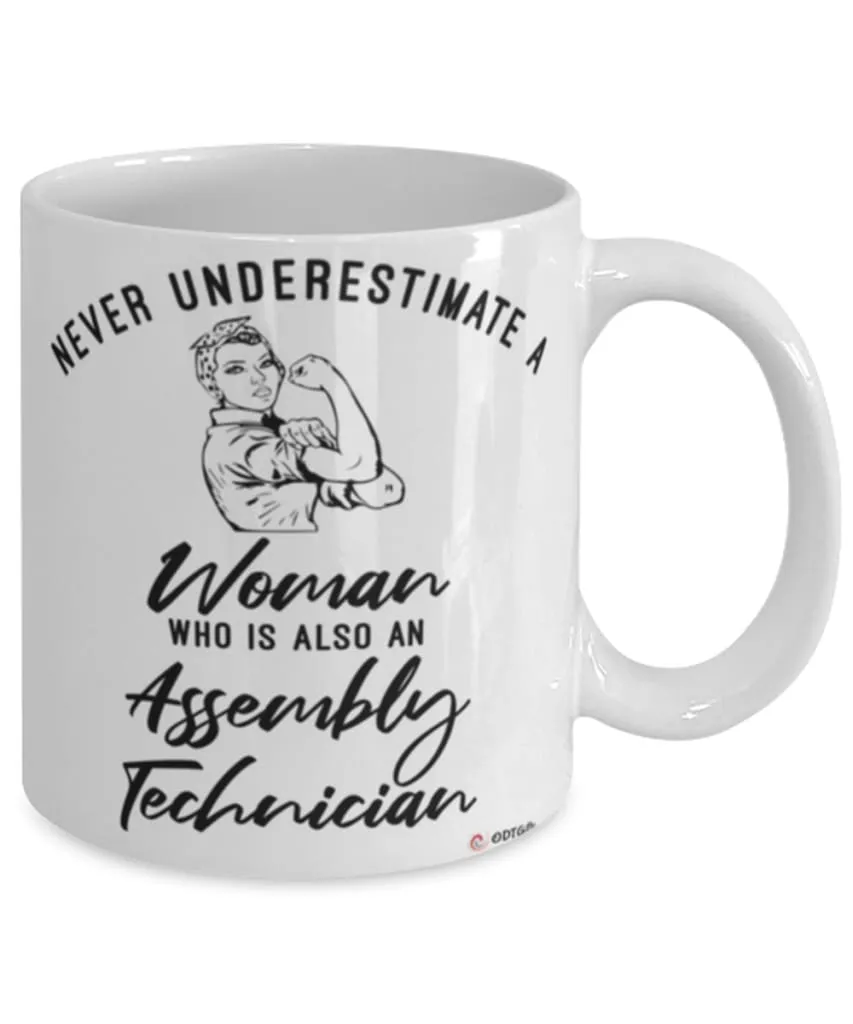 Assembly Technician Mug Never Underestimate A Woman Who Is Also An Assembly Tech Coffee Cup White