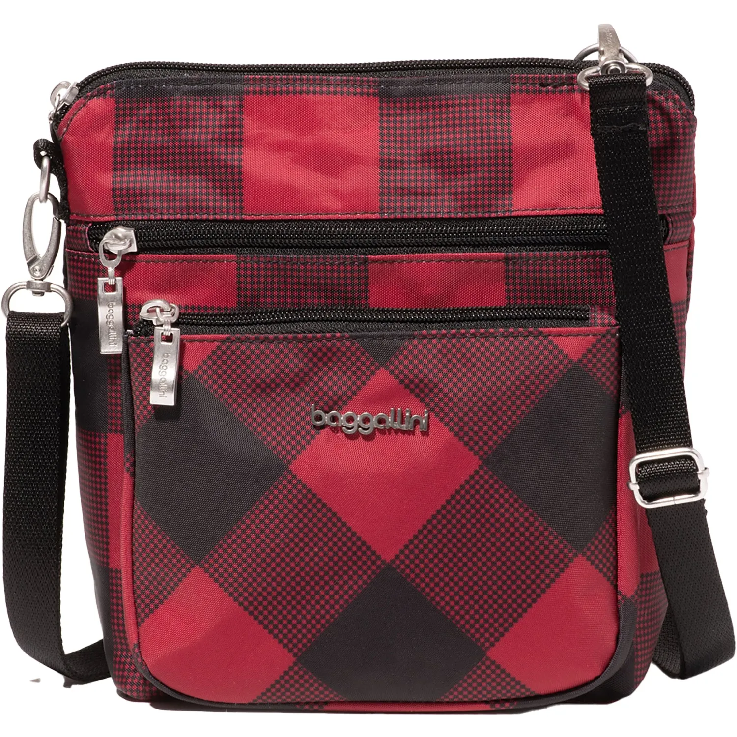 Baggallini Modern Pocket Crossbody Red Buffalo Plaid