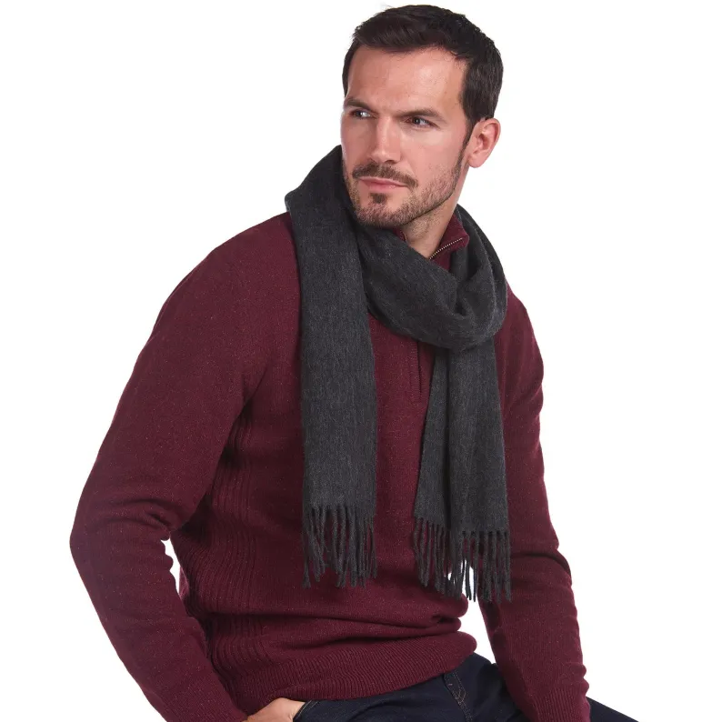 Barbour Plain Lambswool Scarf USC0008CH71 Charcoal