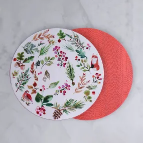 Beatriz Ball Vida Happy Christmas Reversible 16 Round Placemats (Set of 4)