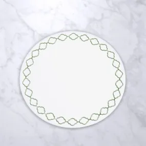 Beatriz Ball Vida Round Embridered Quatrefoil 15.5 Round Placemats (Set of 4)