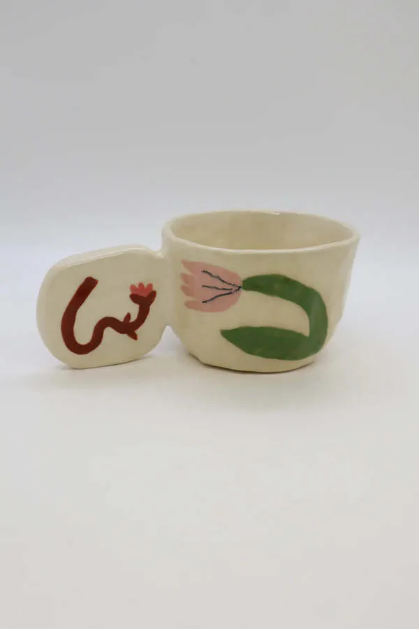 Bending Tulip Art Mug - Pink