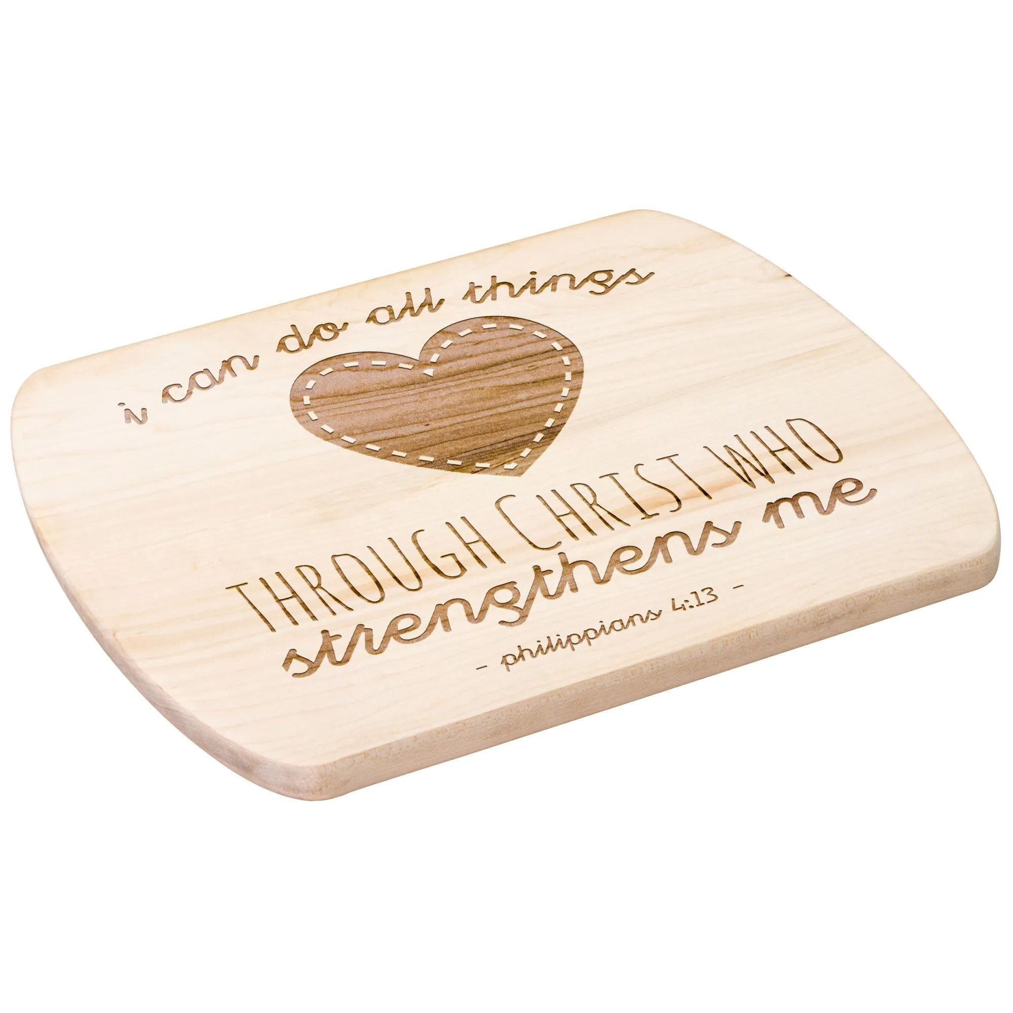 Bible Verse Hardwood Oval Cutting Board - I Can Do All Things Through Christ ~Philippians 4-13~ Design 12