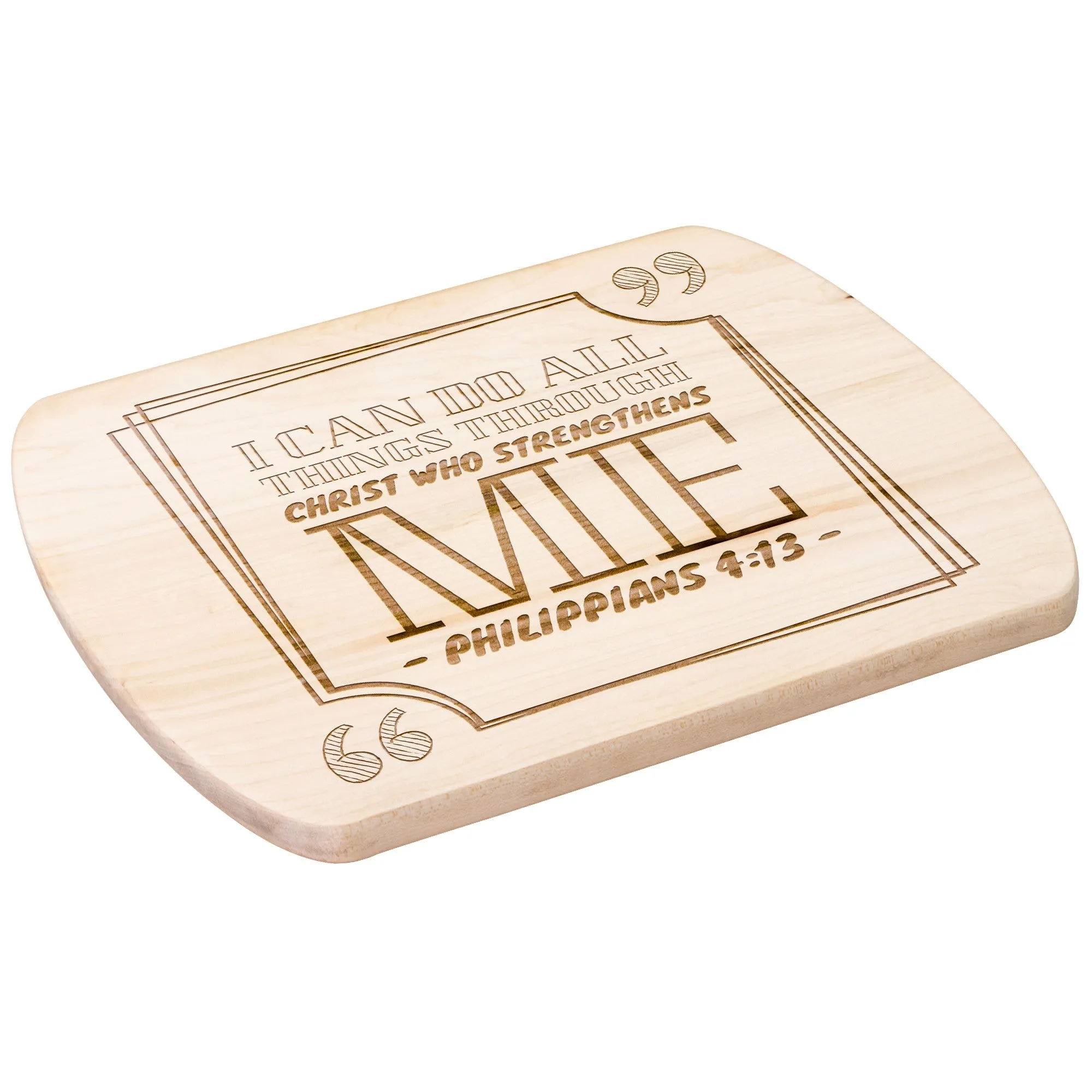 Bible Verse Hardwood Oval Cutting Board - I Can Do All Things Through Christ ~Philippians 4-13~ Design 13