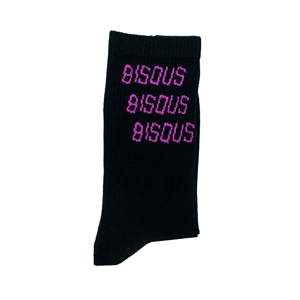 Bisous Skateboards - Bisous x3 Socks - Black w/ Pink-