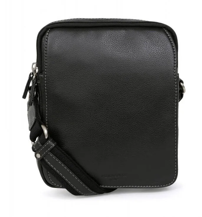 Black cowhide leather bag 463956