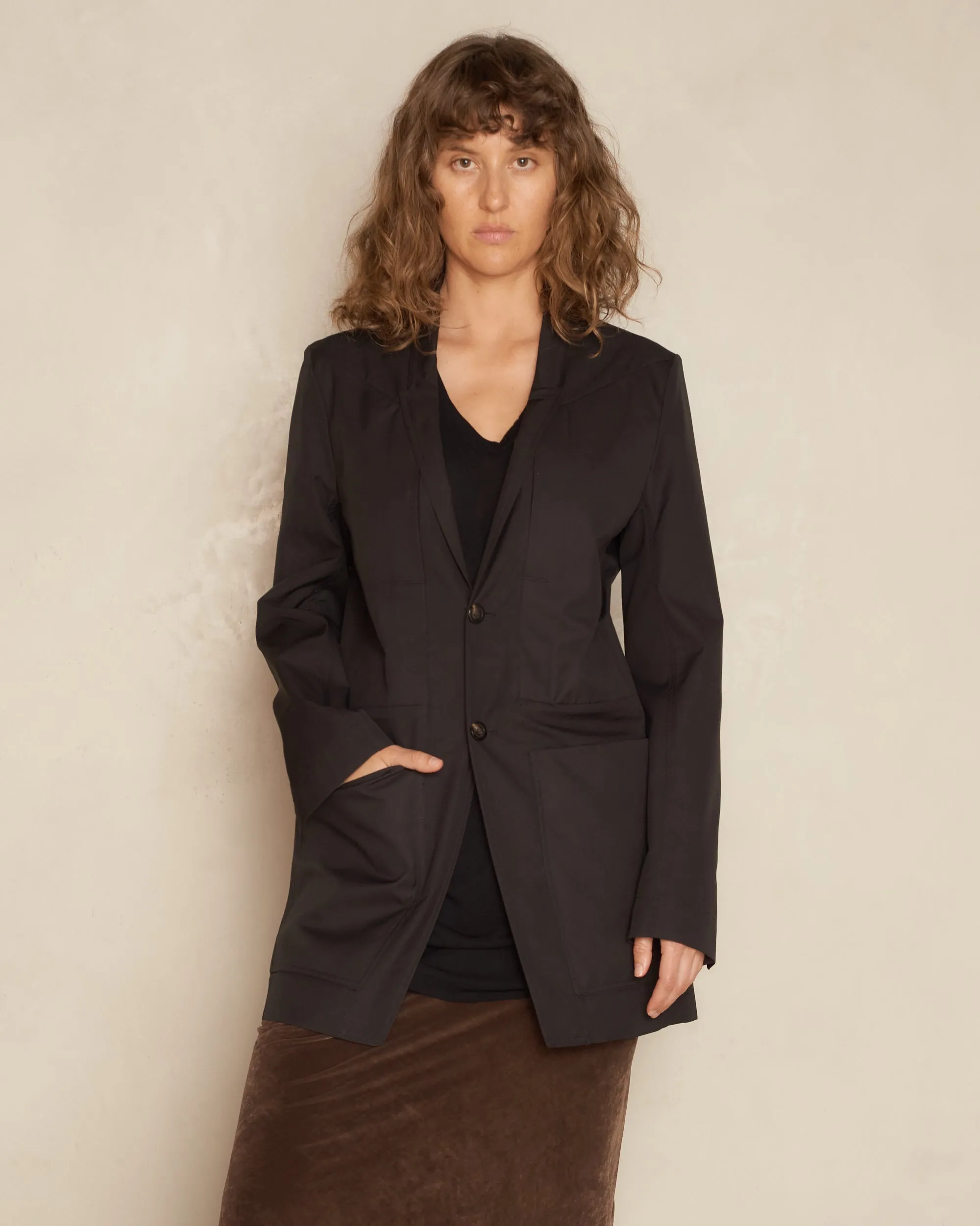 Black Taffeta Lido Jacket