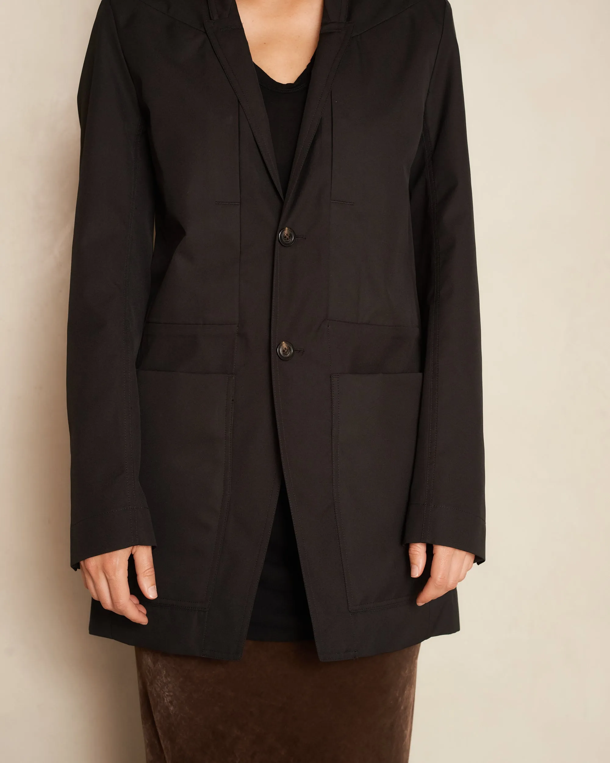 Black Taffeta Lido Jacket