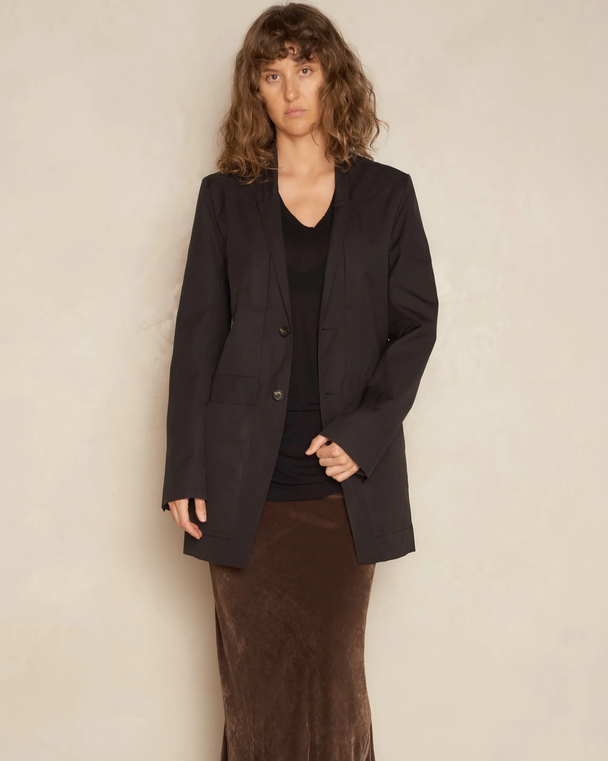 Black Taffeta Lido Jacket