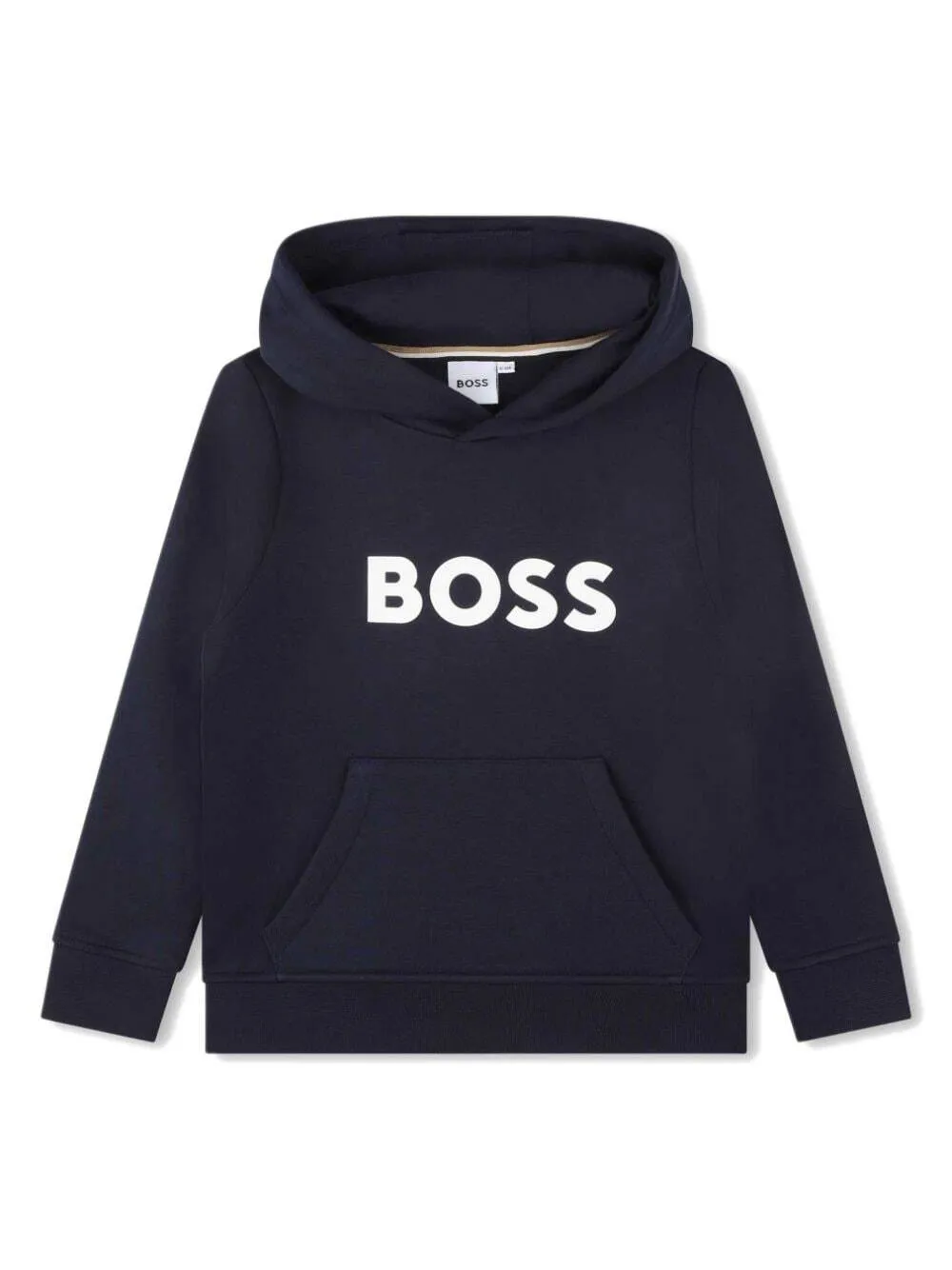 BOSS Kidswear logo-print cotton hoodie - Blue