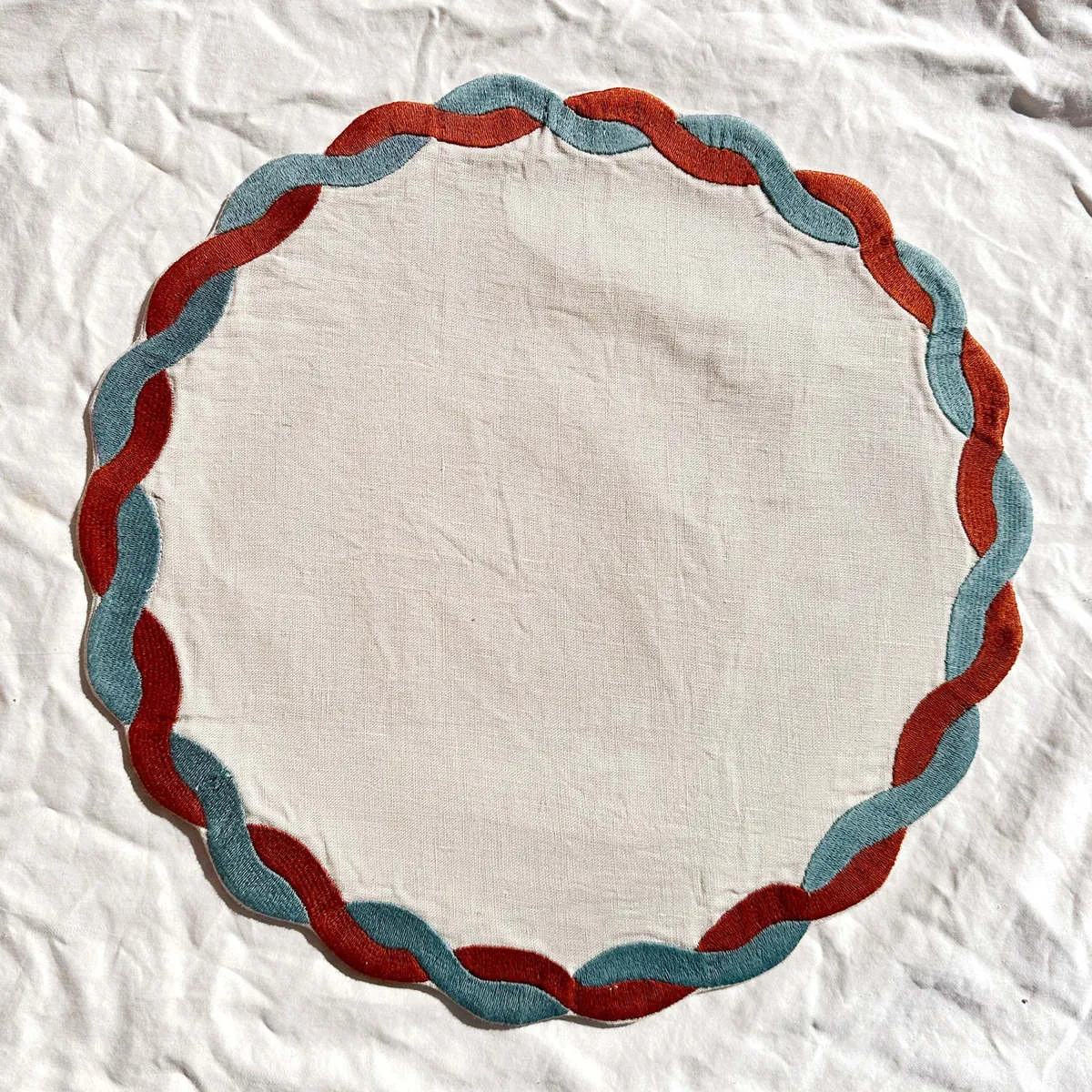 Braided Linen Embroidered Placemats