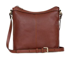 Brown calfskin cross body bag 113032