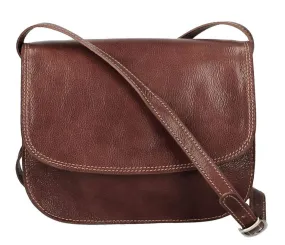 Brown cowhide leather bag amina