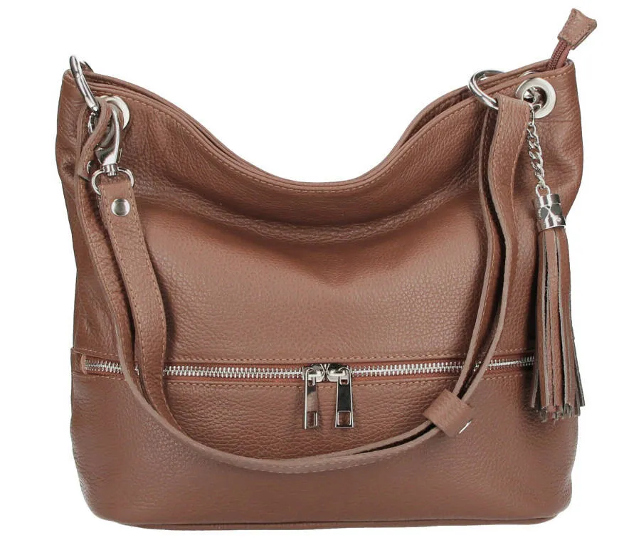 Brown cowhide leather bag joss