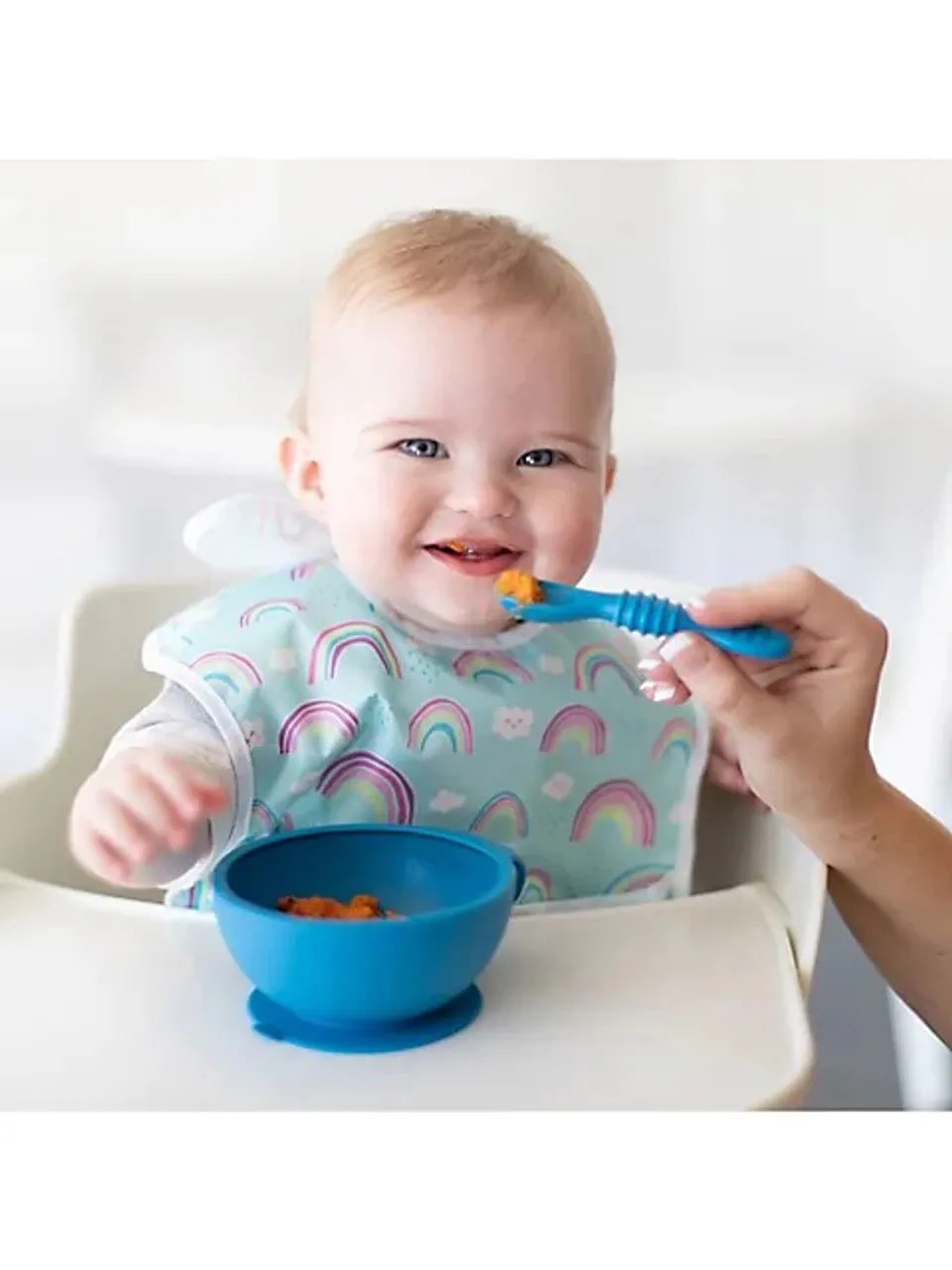 Bumkins Silicone First Feeding Set with Lid & Spoon