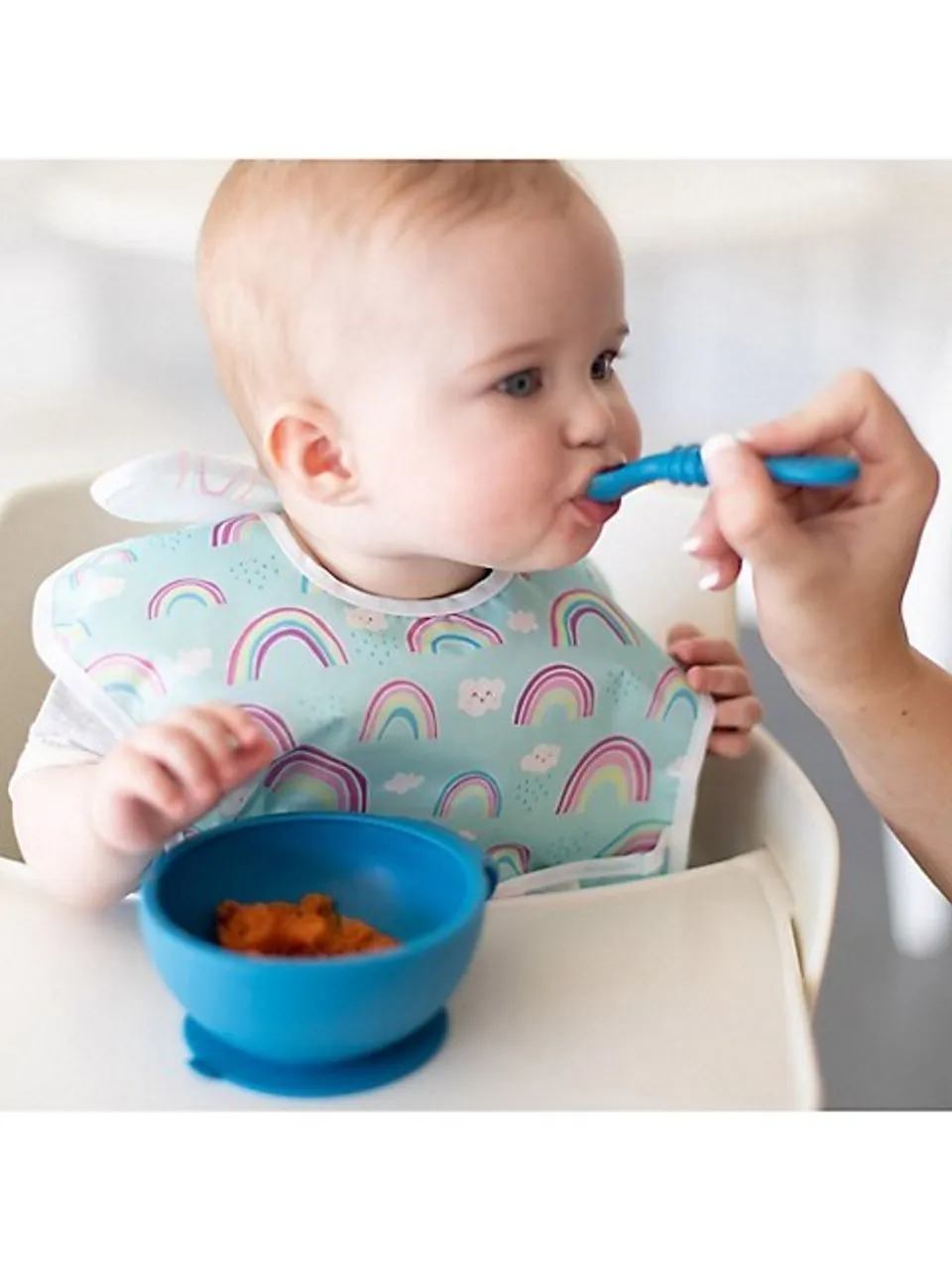 Bumkins Silicone First Feeding Set with Lid & Spoon