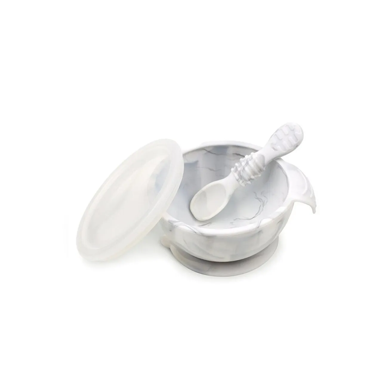 Bumkins Silicone First Feeding Set with Lid & Spoon