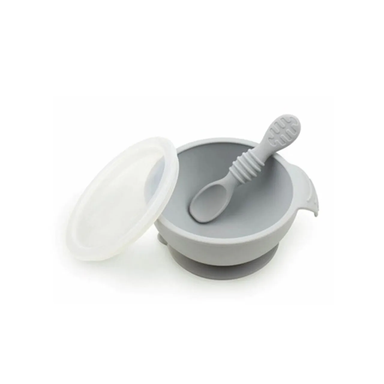 Bumkins Silicone First Feeding Set with Lid & Spoon