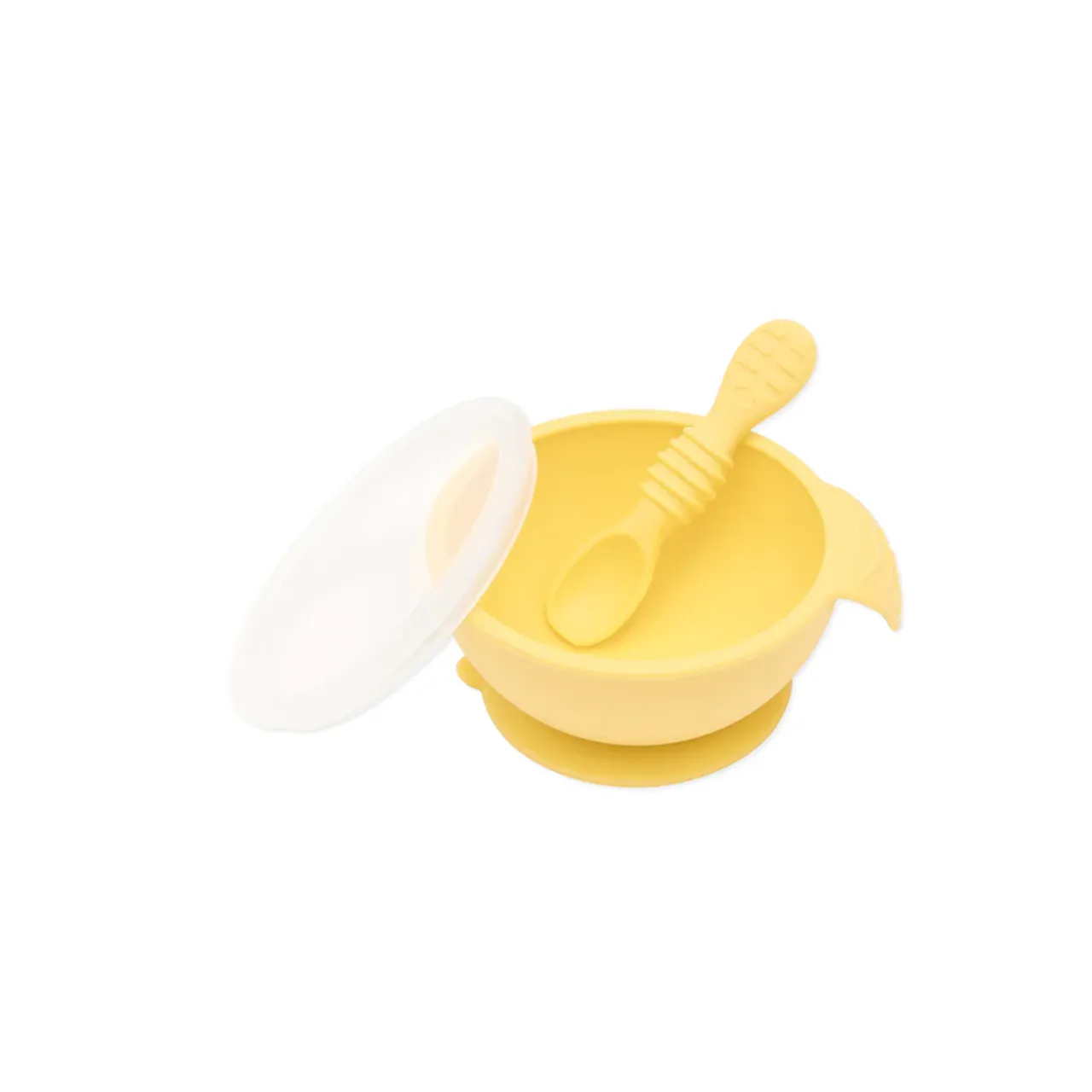 Bumkins Silicone First Feeding Set with Lid & Spoon