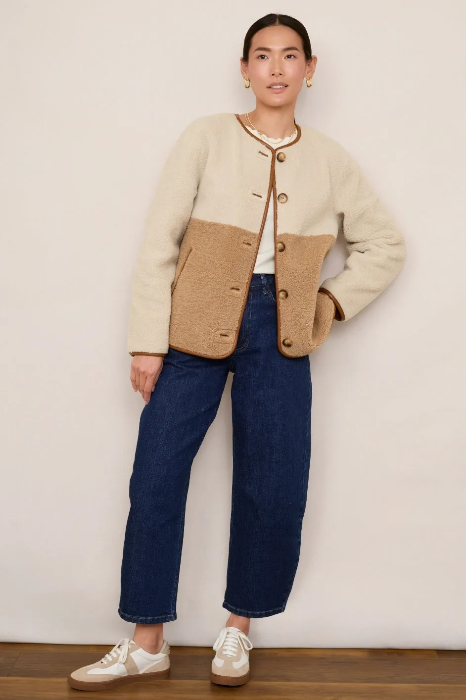 Celia Borg Jacket - Ecru/Caramel