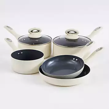 Cermalon Matt Cream 5 Piece Cookware Set | Kaleidoscope