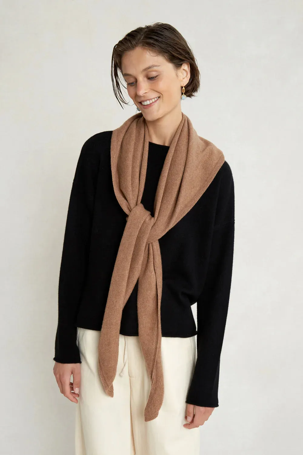 Chan Luu Cashmere/Wool Triangle Scarf in Doe 