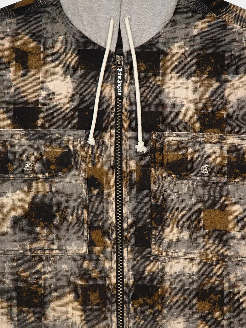 Checked Brown Hooded Jacket