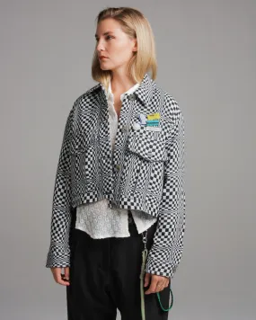 Checkerboard Military Jacket