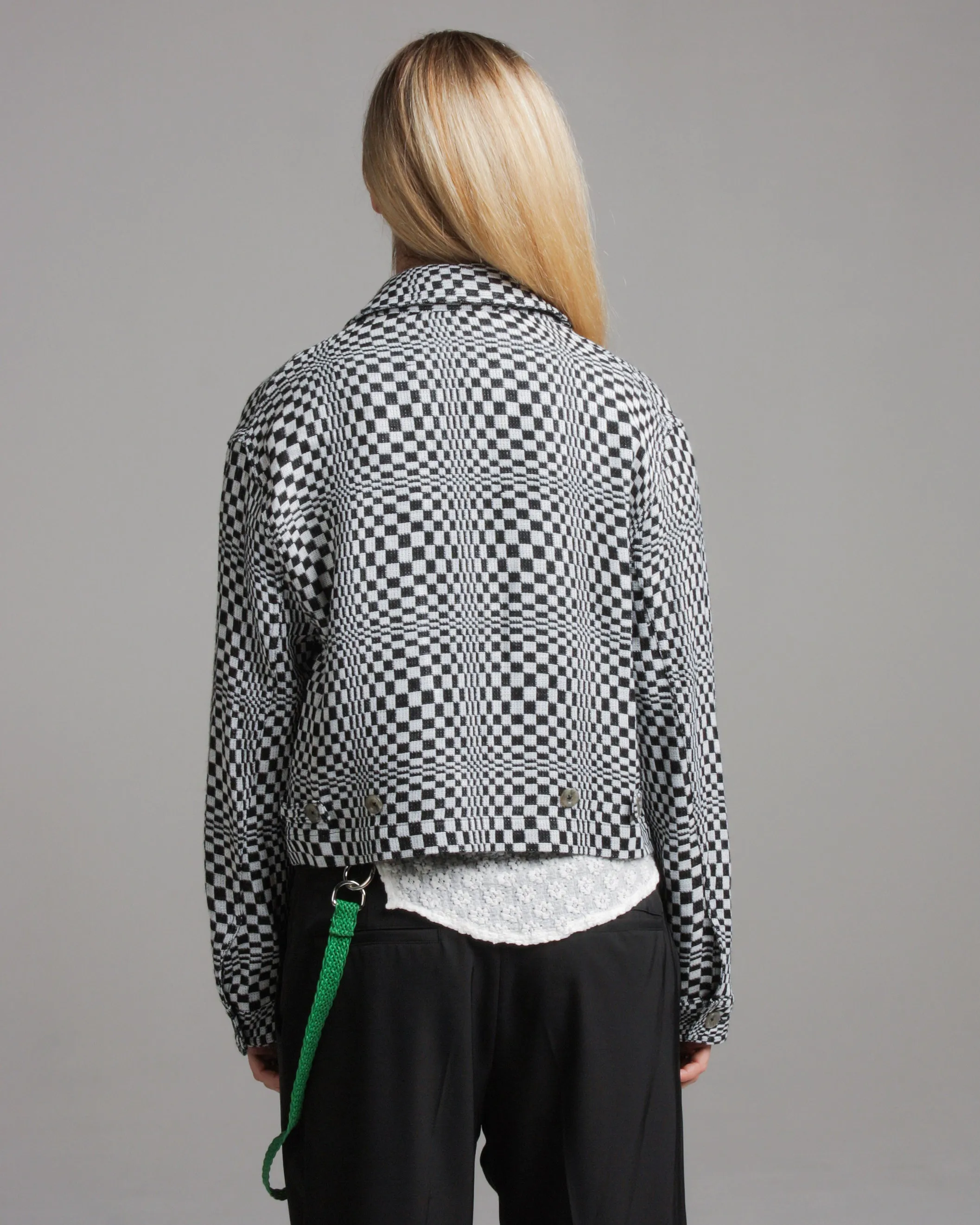 Checkerboard Military Jacket