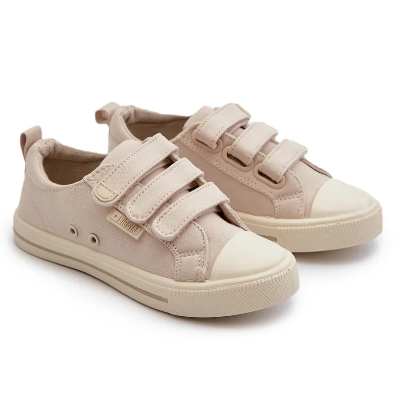 Children's Velcro Sneakers Big Star NN374119 Beige