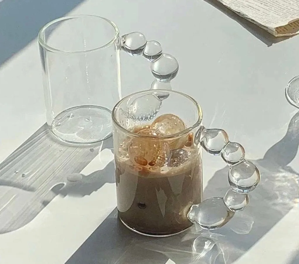 Clear Mug Bubble Handle