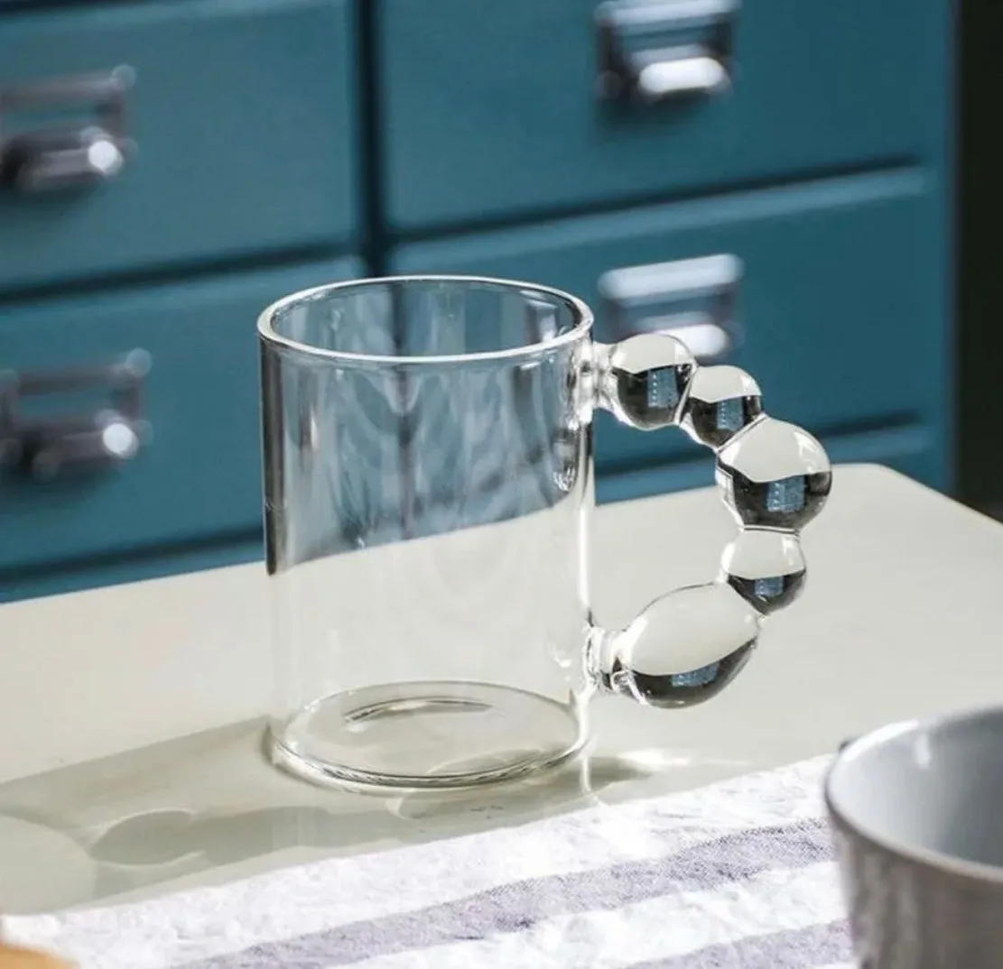 Clear Mug Bubble Handle