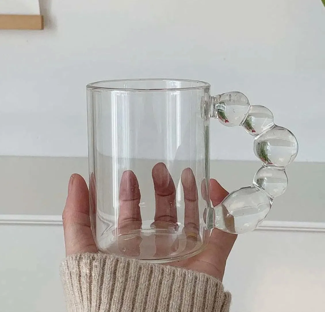 Clear Mug Bubble Handle