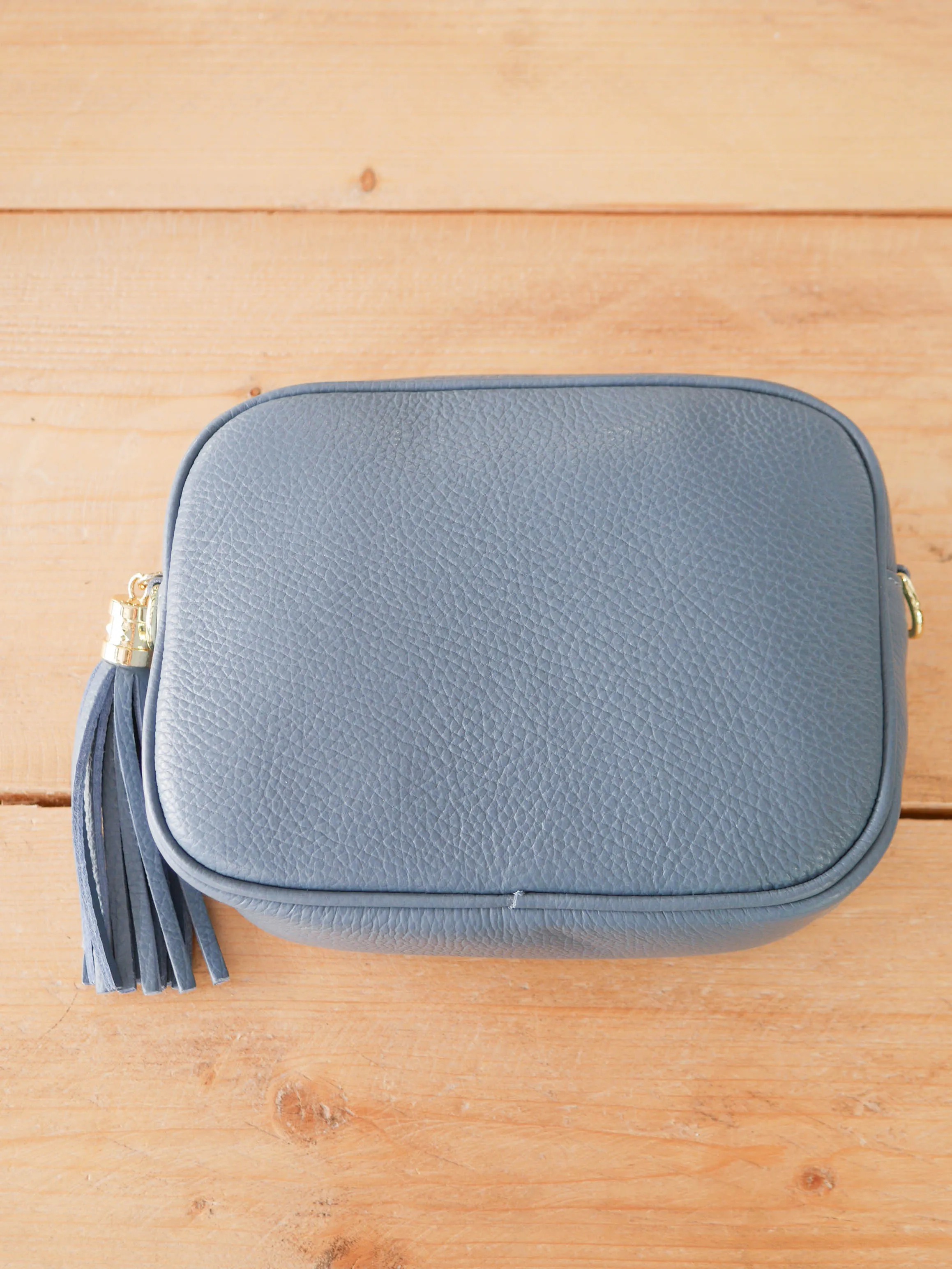 Cross Body Leather Bag Denim Blue