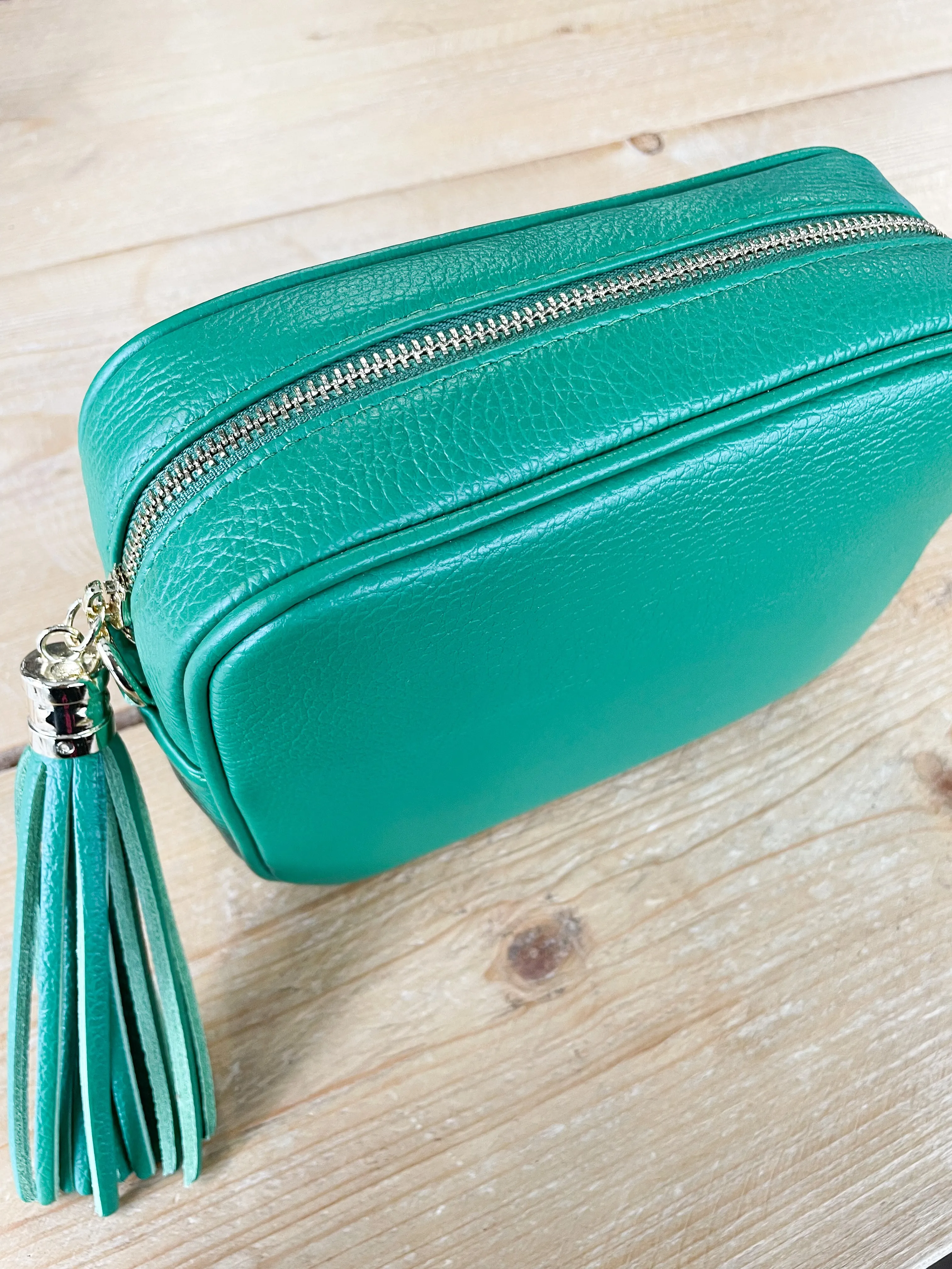 Cross Body Leather Bag Emerald