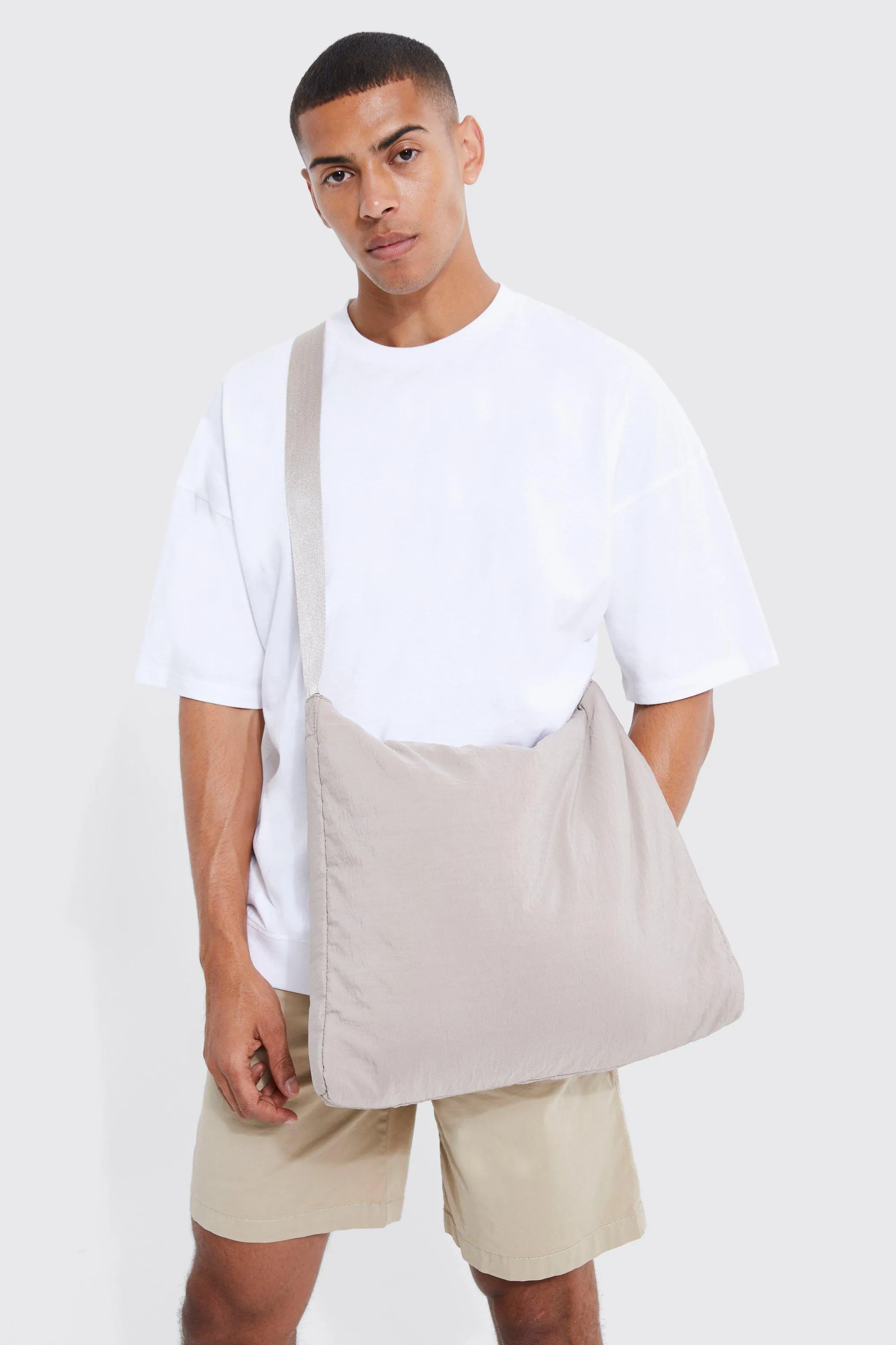 Cross Body Nylon Bag | boohooMAN UK