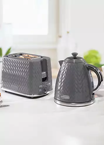 Daewoo Argyle Kettle & 2 Slice Toaster SDA1820 / SDA1821 - Grey | Kaleidoscope