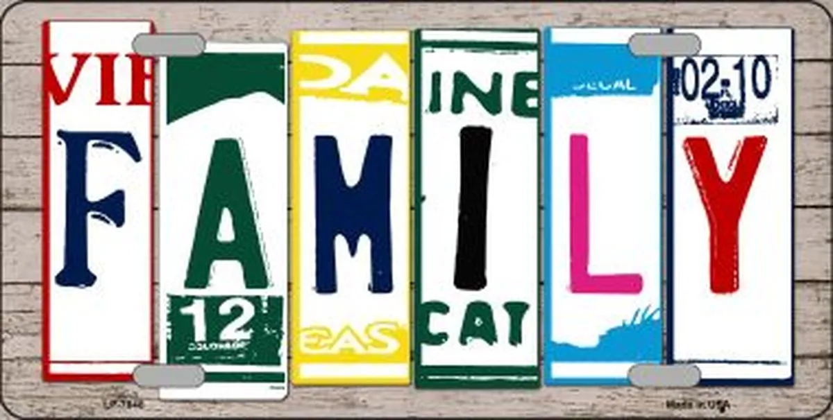 Family License Plate Car Tag