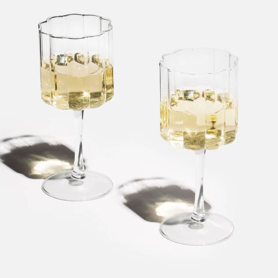 Fazeek Wave Wine Glass - Set of 2 Clear | Coggles