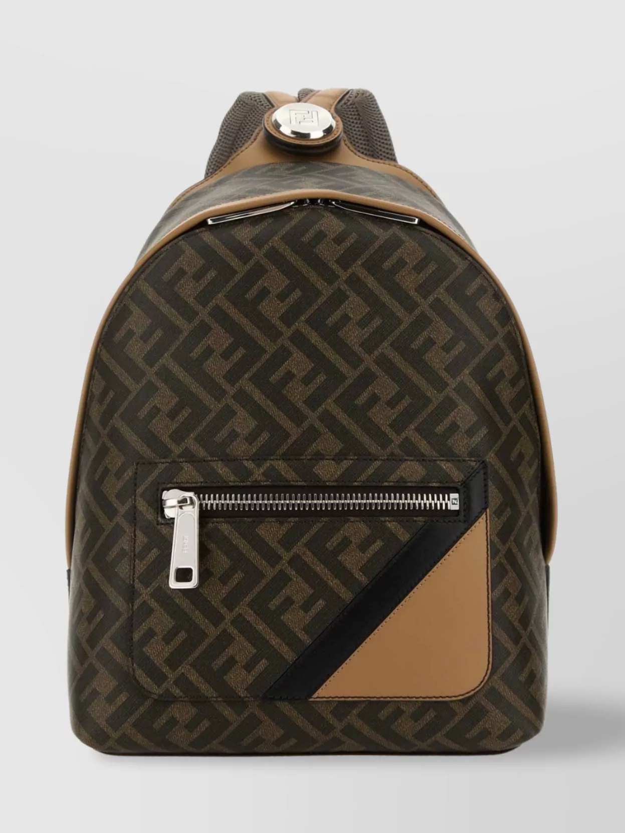 Fendi   Small canvas and leather diagonal backpack